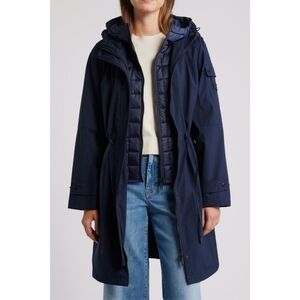 NWOT Sam Edelman Hooded Longline Parka Navy - Medium